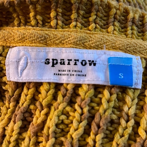 Anthropologie Sparrow Lodi Cardigan Mustard Yellow Tan Space Dye Size Small - Picture 10 of 12
